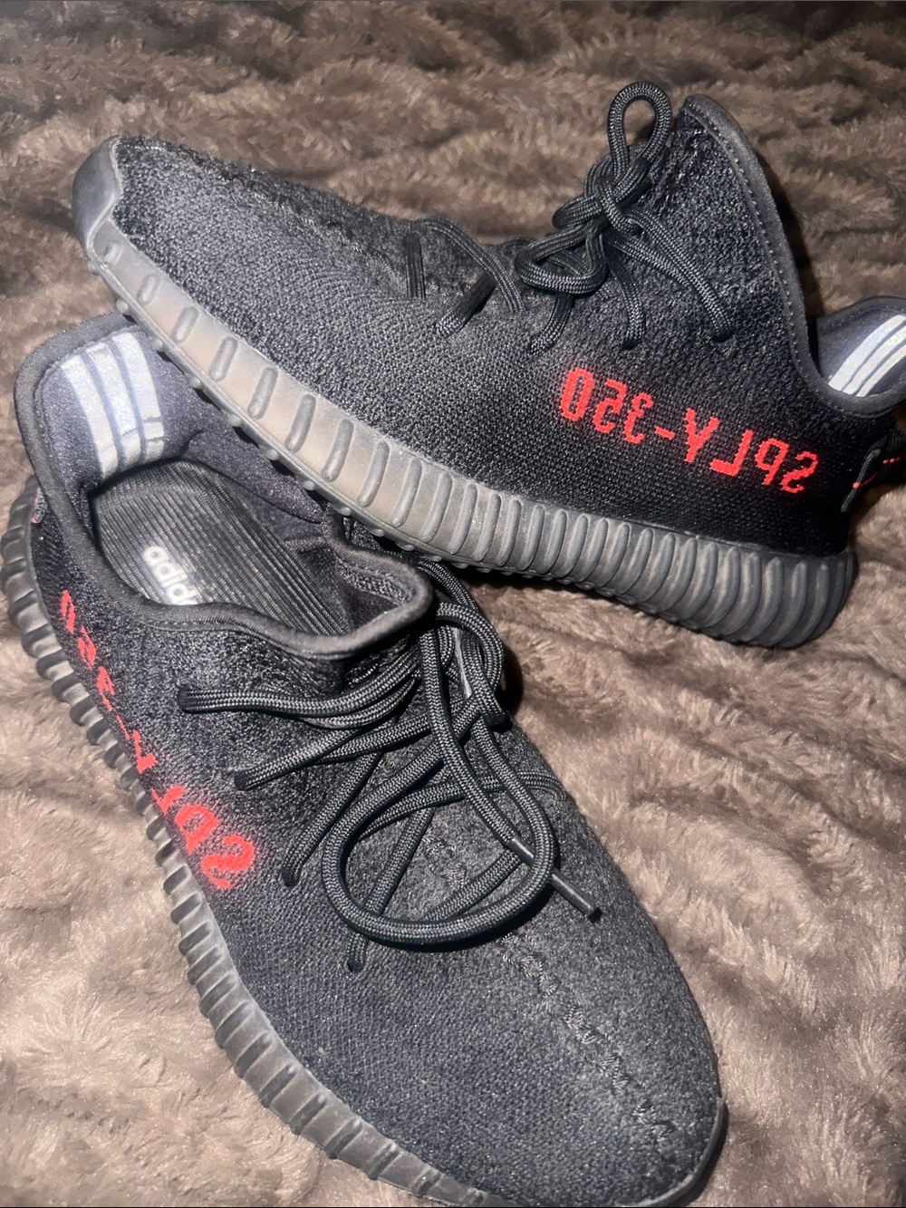Yeezy Boost 350 V2 Black with Red Side Stripe